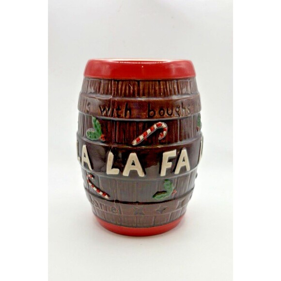 MIRACLE Pop Up Bar Christmas Carol Barrel Rum Hawaii Tiki Mug FA LA LA Used - Picture 1 of 9